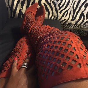 Red Over the Knee Boots.